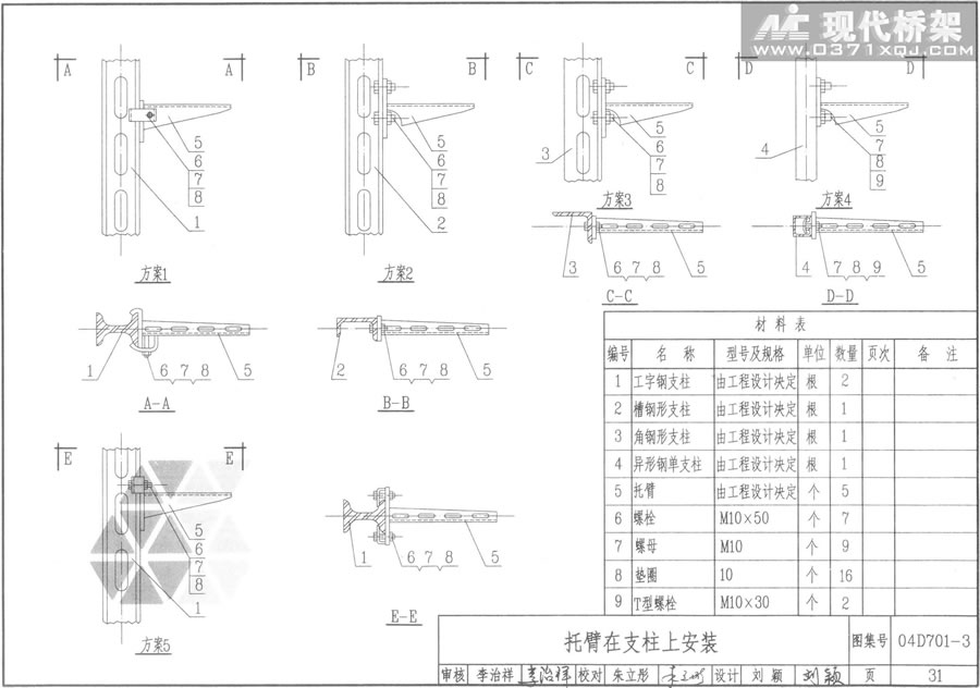 托臂在支柱上安装